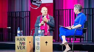 Scholz schafft sich beim wohl letzten Auftritt einen Wohlfühl-Termin