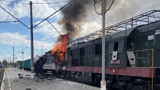 Russische Drohne trifft ukrainischen Passagierzug