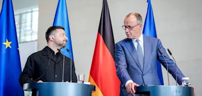 &bdquo;Russland hat keine Chance, den Krieg zu gewinnen&ldquo;, sagt Merz nach Selenskyj-Besuch