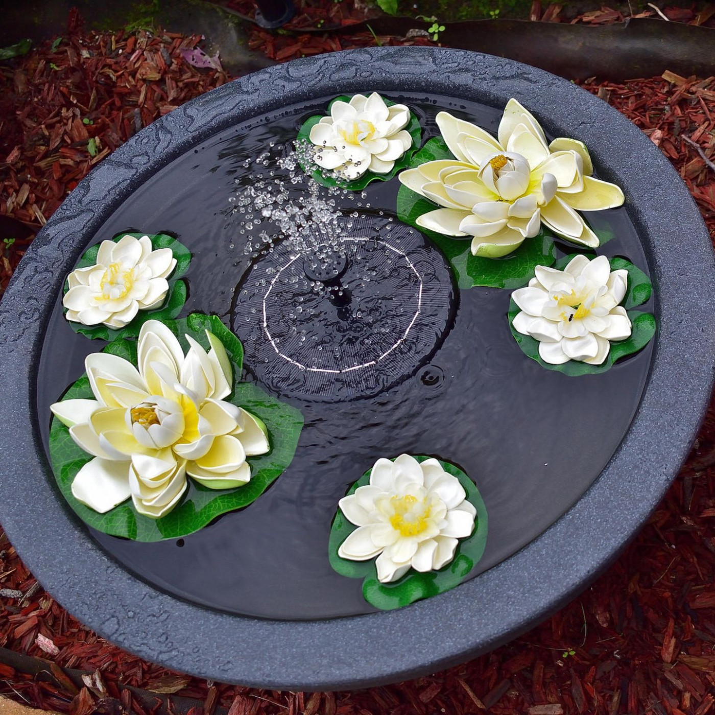 Wie Sie mit einem Solar-Springbrunnen stillen Gew&auml;ssern Leben einhauchen